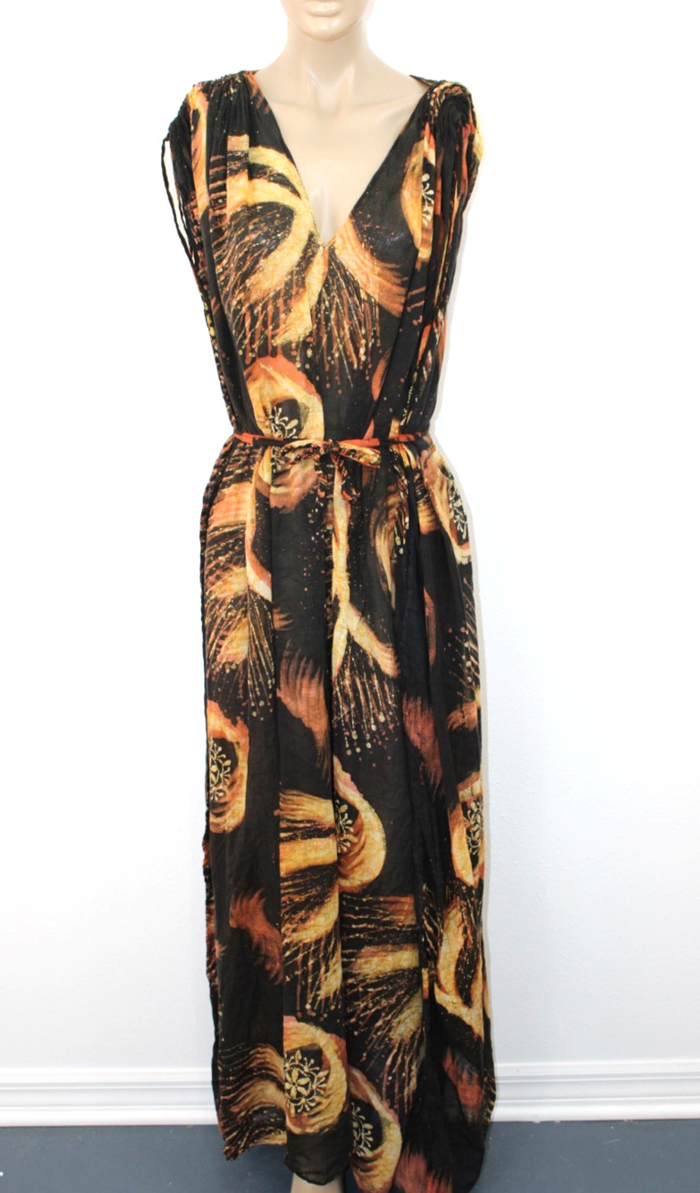 Dewi Kaftan Batik Vintage 100% Original Malaysia Dress Lounge Wear Handmade OS